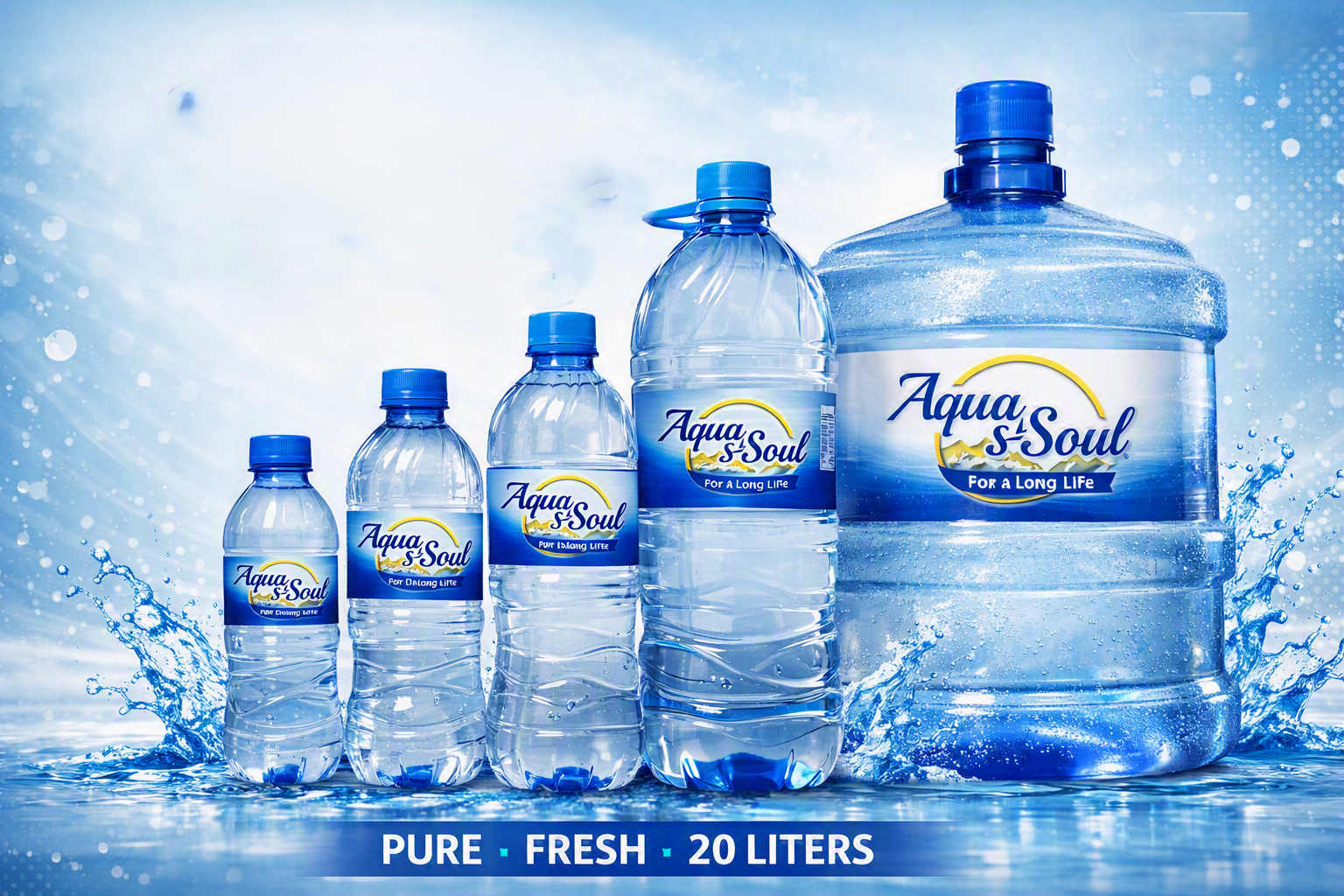 Aqua S-Soul purified drinking water bottle, Dire Dawa, Ethiopia.